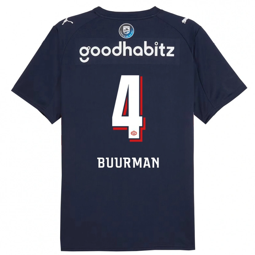 Danxen Damen Veerle Buurman #4 Marine Weiß Auswärtstrikot Trikot 2025/26 T-Shirt Österreich