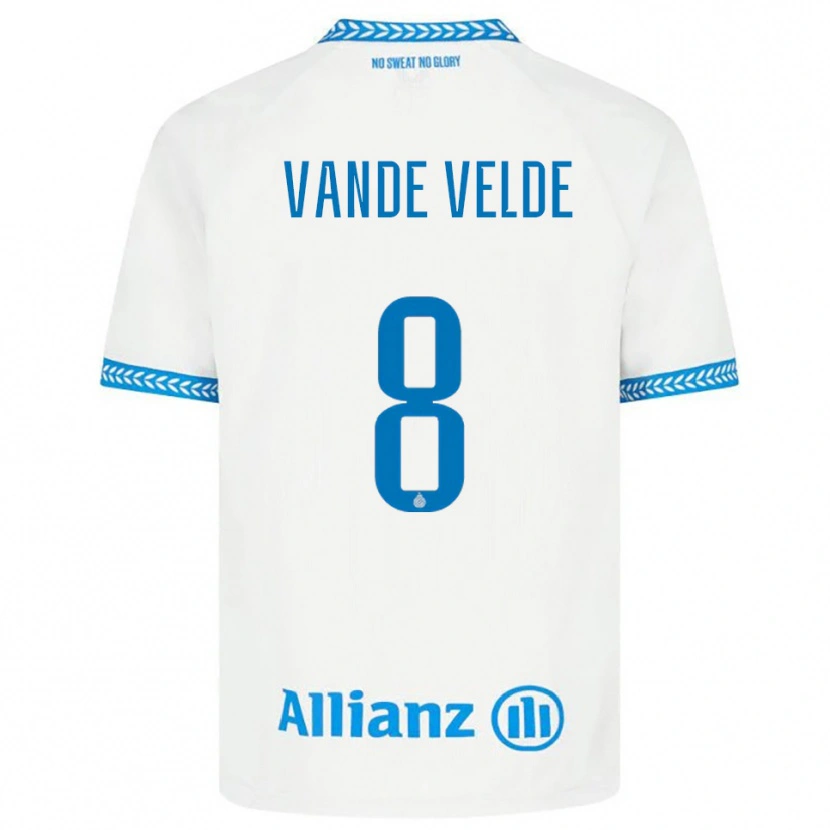 Danxen Damen Chloé Vande Velde #8 Blau Weiß Auswärtstrikot Trikot 2025/26 T-Shirt Österreich