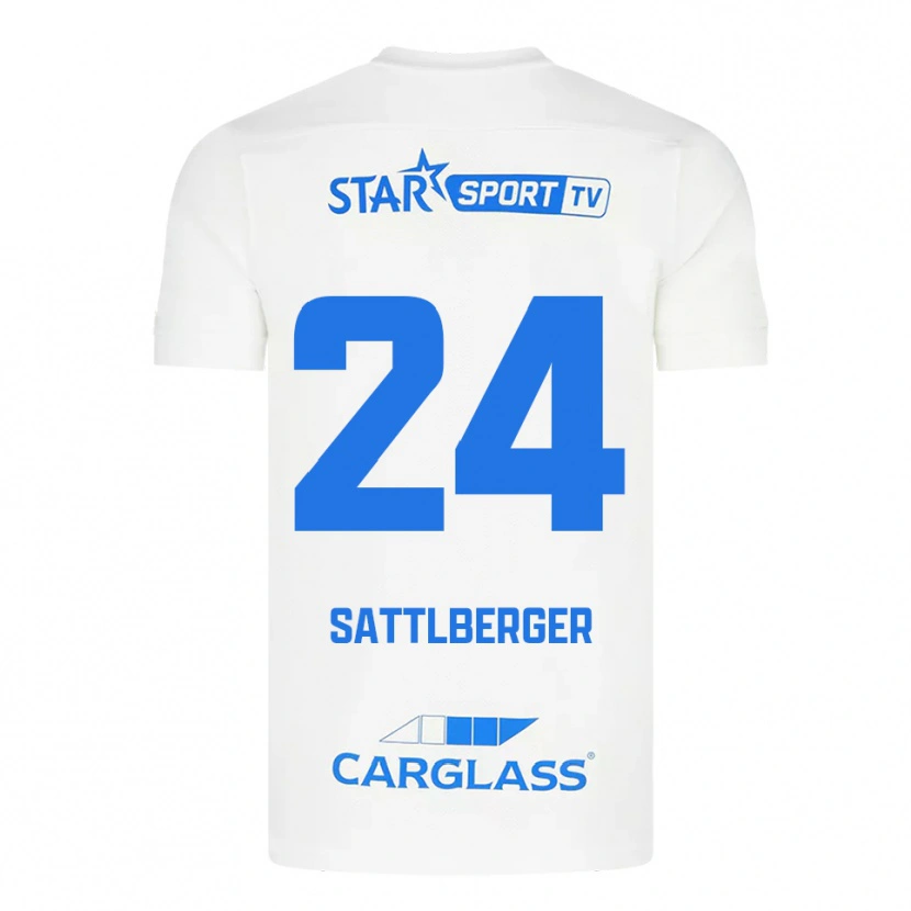 Danxen Damen Nikolas Sattlberger #24 Weiß Blau Auswärtstrikot Trikot 2025/26 T-Shirt Österreich