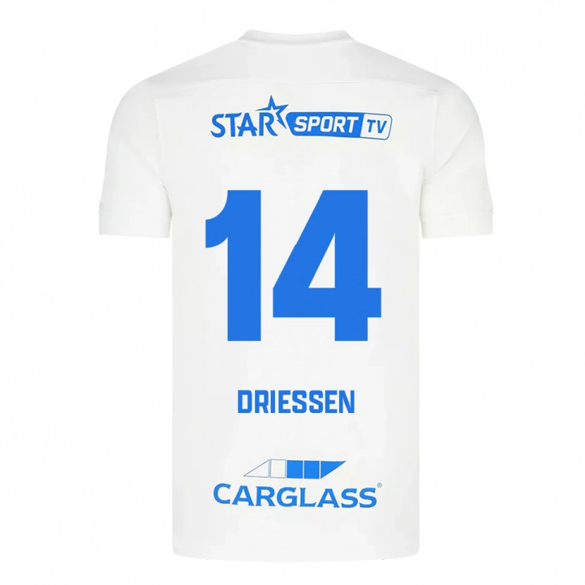 Danxen Damen Jelle Driessen #14 Weiß Blau Auswärtstrikot Trikot 2025/26 T-Shirt Österreich