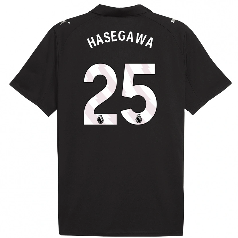 Danxen Damen Yui Hasegawa #25 Schwarz Weiß Auswärtstrikot Trikot 2025/26 T-Shirt Österreich