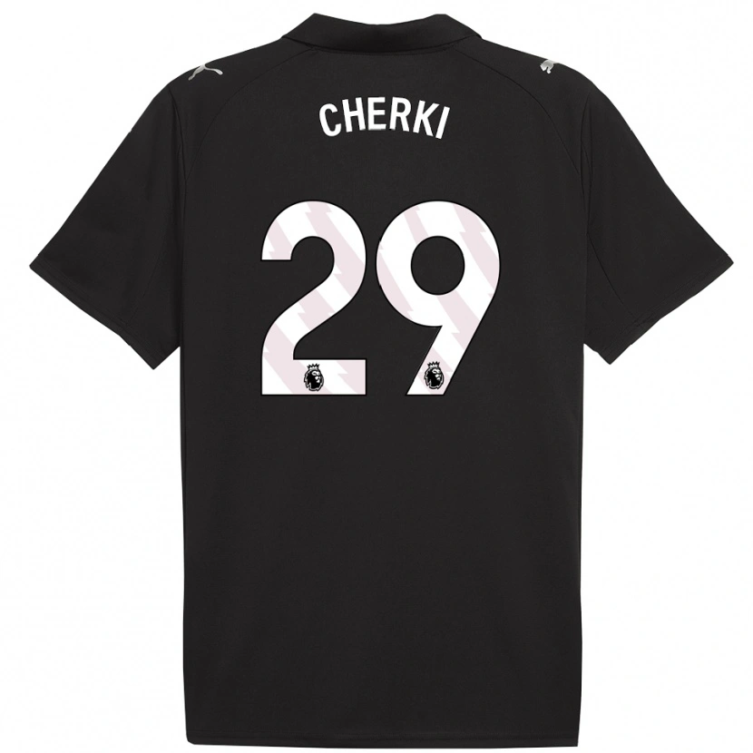 Danxen Damen Rayan Cherki #29 Schwarz Weiß Auswärtstrikot Trikot 2025/26 T-Shirt Österreich