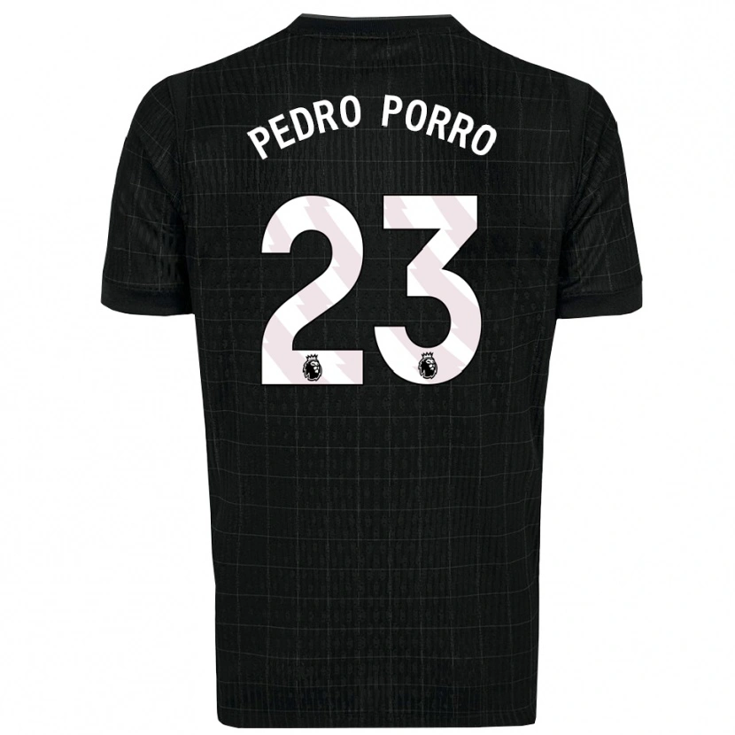 Danxen Damen Pedro Porro #23 Schwarz Grau Auswärtstrikot Trikot 2025/26 T-Shirt Österreich