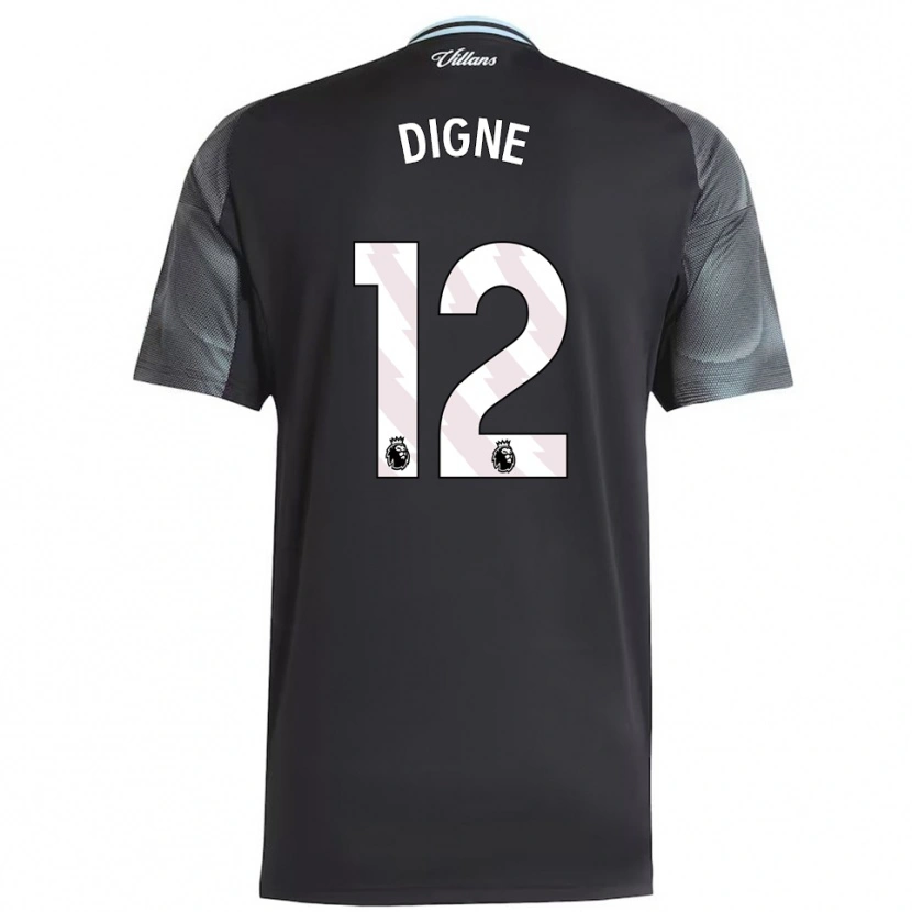 Danxen Damen Lucas Digne #12 Schwarz Himmelblau Auswärtstrikot Trikot 2025/26 T-Shirt Österreich