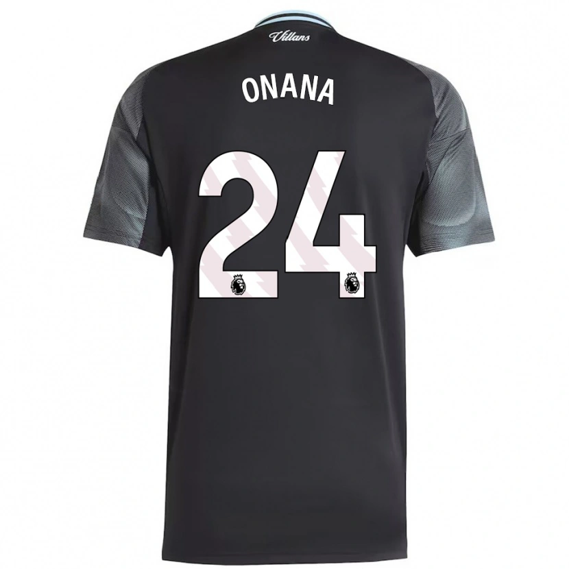 Danxen Damen Amadou Onana #24 Schwarz Himmelblau Auswärtstrikot Trikot 2025/26 T-Shirt Österreich