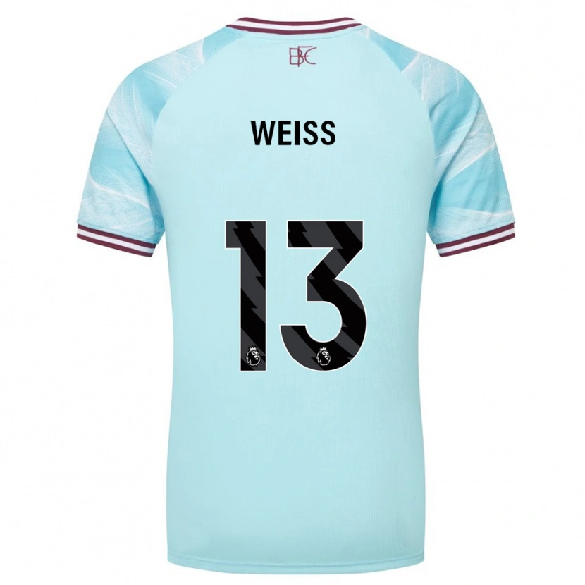 Danxen Damen Max Weiß #13 Himmelblau Burgunderrot Auswärtstrikot Trikot 2025/26 T-Shirt Österreich