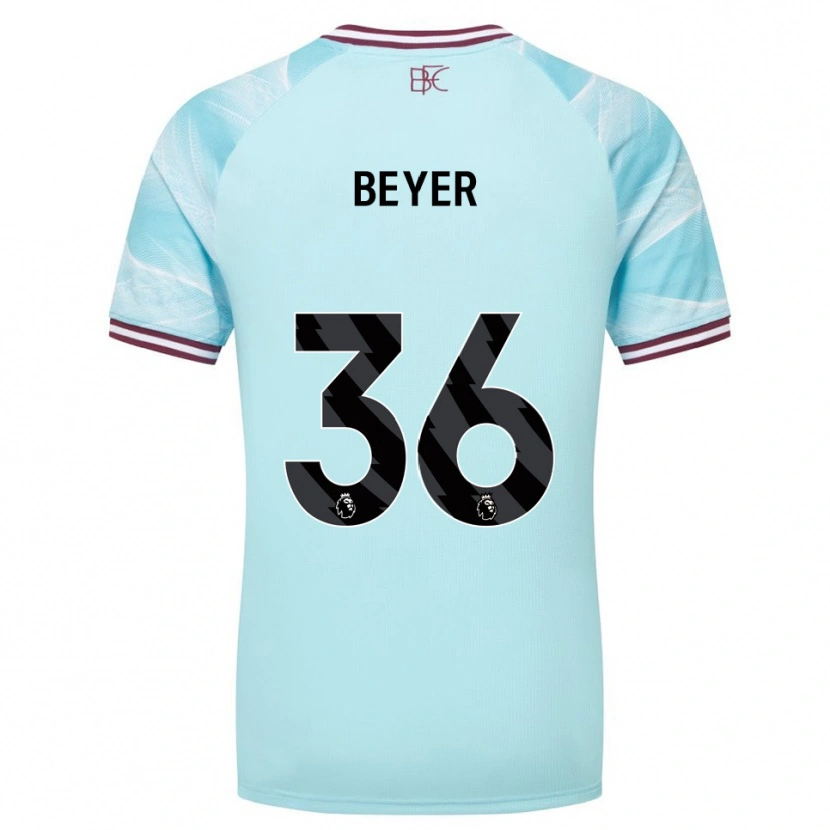 Danxen Damen Jordan Beyer #36 Himmelblau Burgunderrot Auswärtstrikot Trikot 2025/26 T-Shirt Österreich