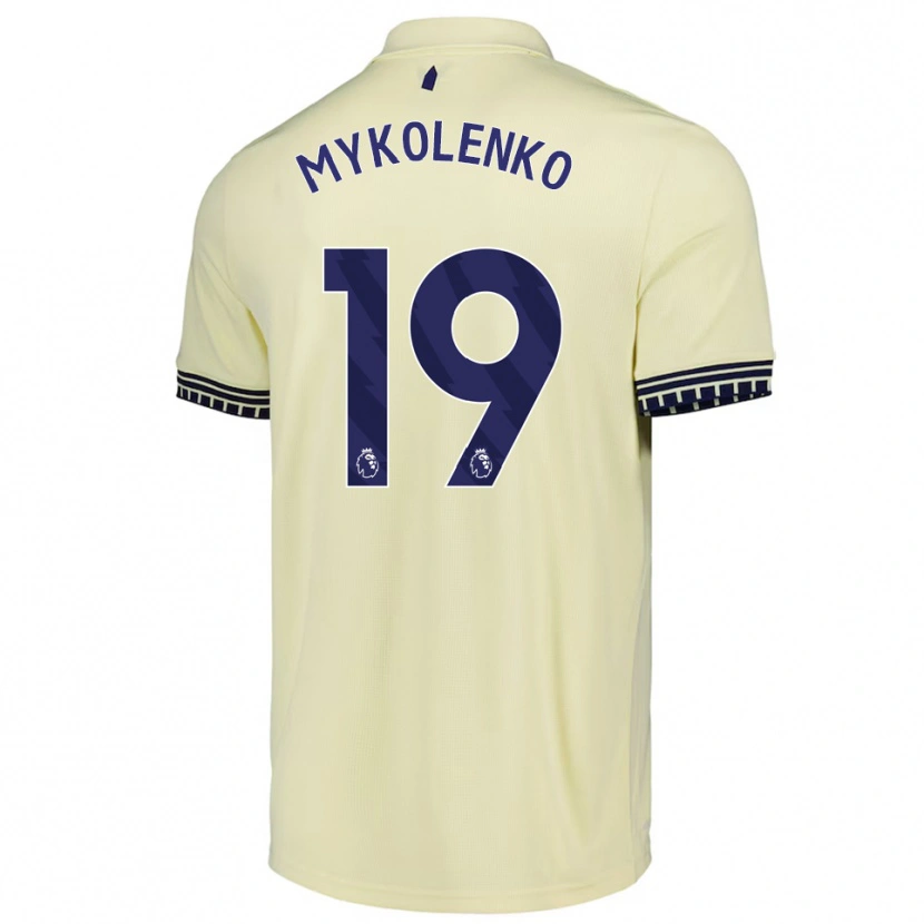 Danxen Damen Vitaliy Mykolenko #19 Creme Weiß Schwarz Auswärtstrikot Trikot 2025/26 T-Shirt Österreich