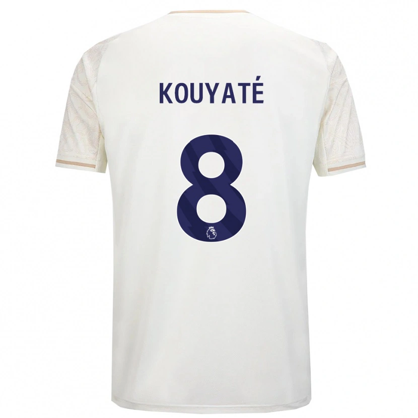 Danxen Damen Cheikhou Kouyate #8 Creme Weiß Schwarz Auswärtstrikot Trikot 2025/26 T-Shirt Österreich