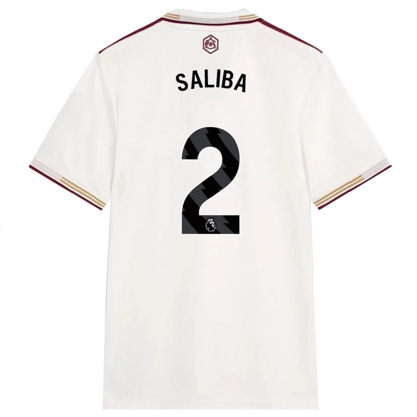 Danxen Damen William Saliba #2 Creme Weiß Burgunderrot Ausweichtrikot Trikot 2025/26 T-Shirt Österreich
