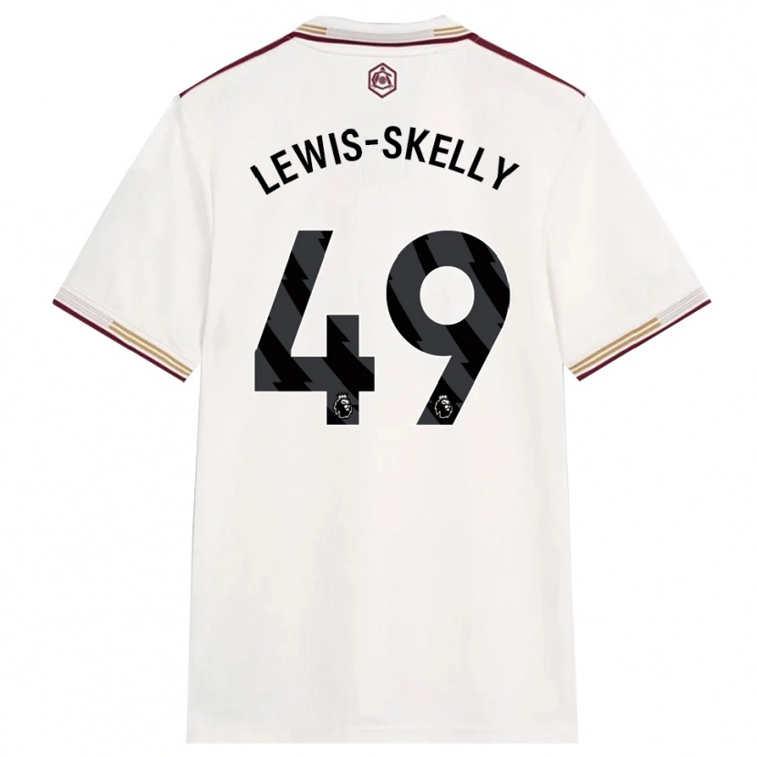 Danxen Damen Myles Lewis-Skelly #49 Creme Weiß Burgunderrot Ausweichtrikot Trikot 2025/26 T-Shirt Österreich