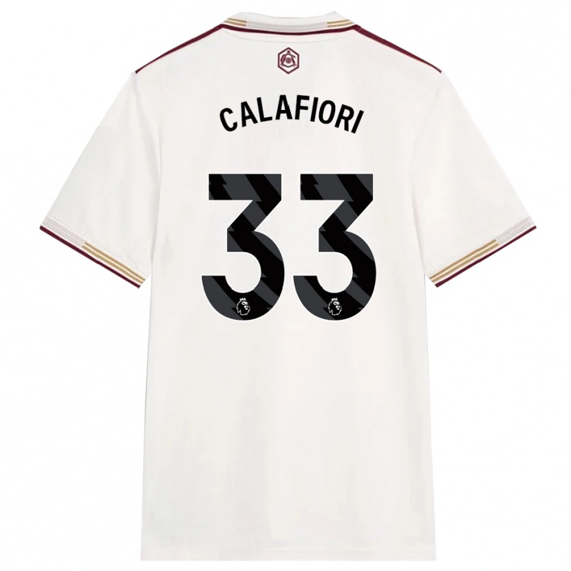 Danxen Damen Riccardo Calafiori #33 Creme Weiß Burgunderrot Ausweichtrikot Trikot 2025/26 T-Shirt Österreich