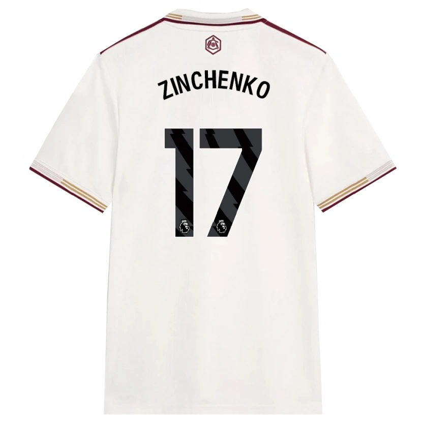 Danxen Damen Oleksandr Zinchenko #17 Creme Weiß Burgunderrot Ausweichtrikot Trikot 2025/26 T-Shirt Österreich