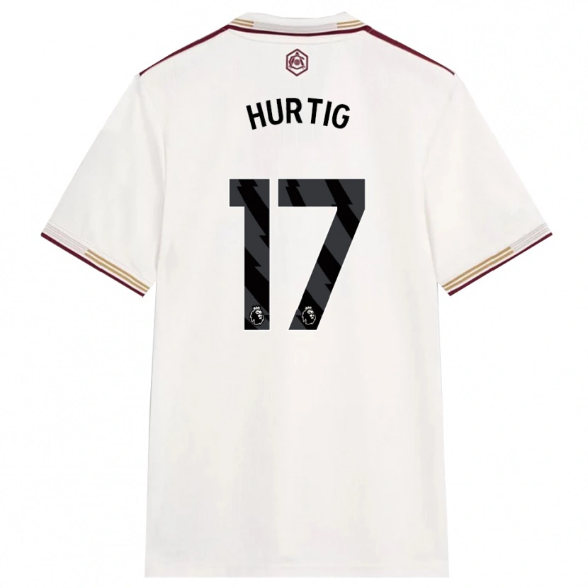 Danxen Damen Lina Hurtig #17 Creme Weiß Burgunderrot Ausweichtrikot Trikot 2025/26 T-Shirt Österreich