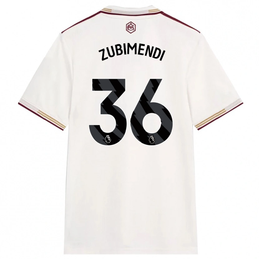 Danxen Damen Martín Zubimendi #36 Creme Weiß Burgunderrot Ausweichtrikot Trikot 2025/26 T-Shirt Österreich