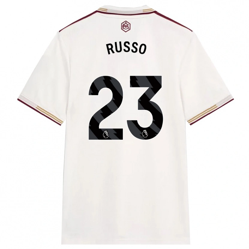 Danxen Damen Alessia Russo #23 Creme Weiß Burgunderrot Ausweichtrikot Trikot 2025/26 T-Shirt Österreich