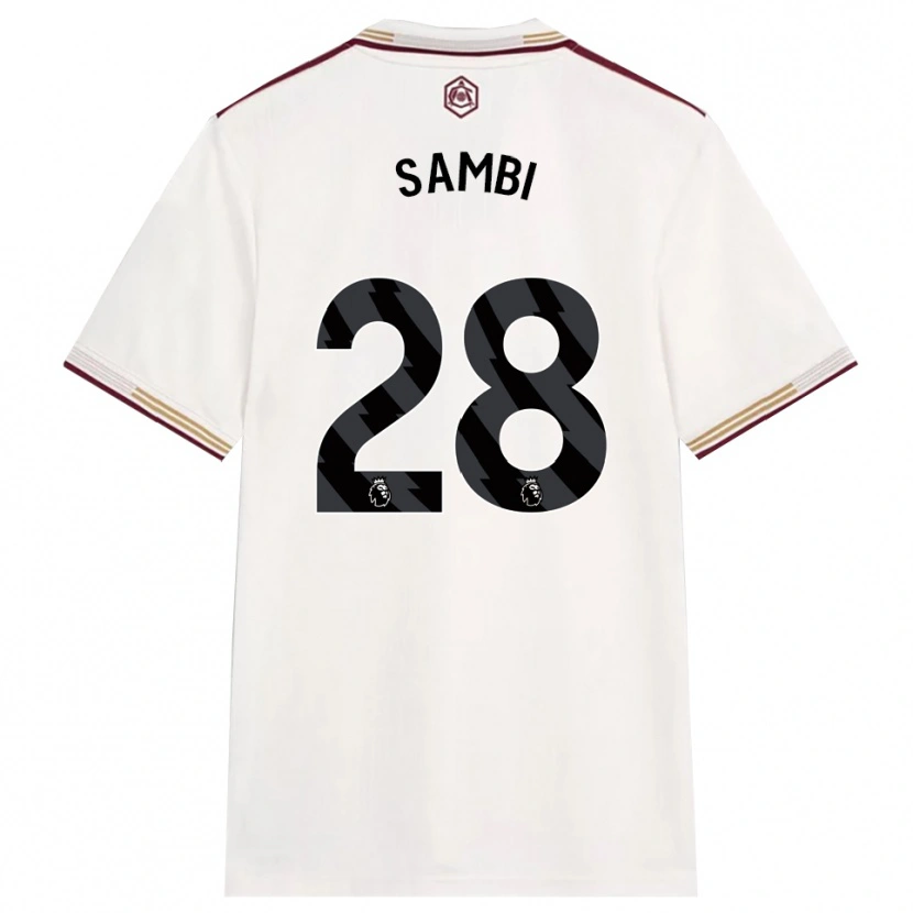 Danxen Damen Albert Sambi Lokonga #28 Creme Weiß Burgunderrot Ausweichtrikot Trikot 2025/26 T-Shirt Österreich