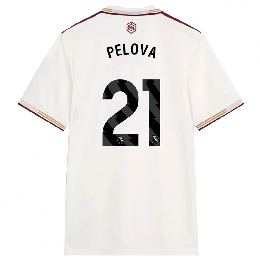 Danxen Damen Victoria Pelova #21 Creme Weiß Burgunderrot Ausweichtrikot Trikot 2025/26 T-Shirt Österreich