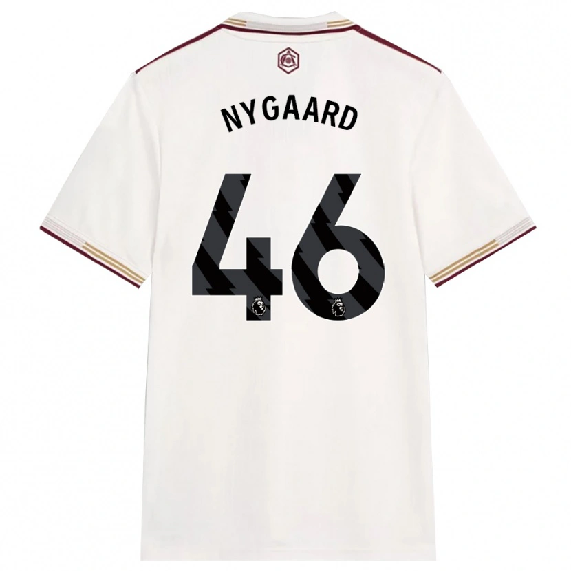 Danxen Damen Lucas Nygaard #46 Creme Weiß Burgunderrot Ausweichtrikot Trikot 2025/26 T-Shirt Österreich