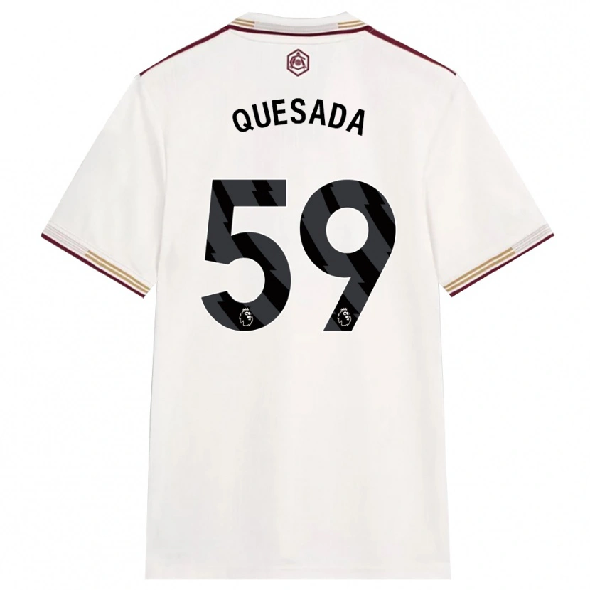 Danxen Damen Elián Quesada #59 Creme Weiß Burgunderrot Ausweichtrikot Trikot 2025/26 T-Shirt Österreich