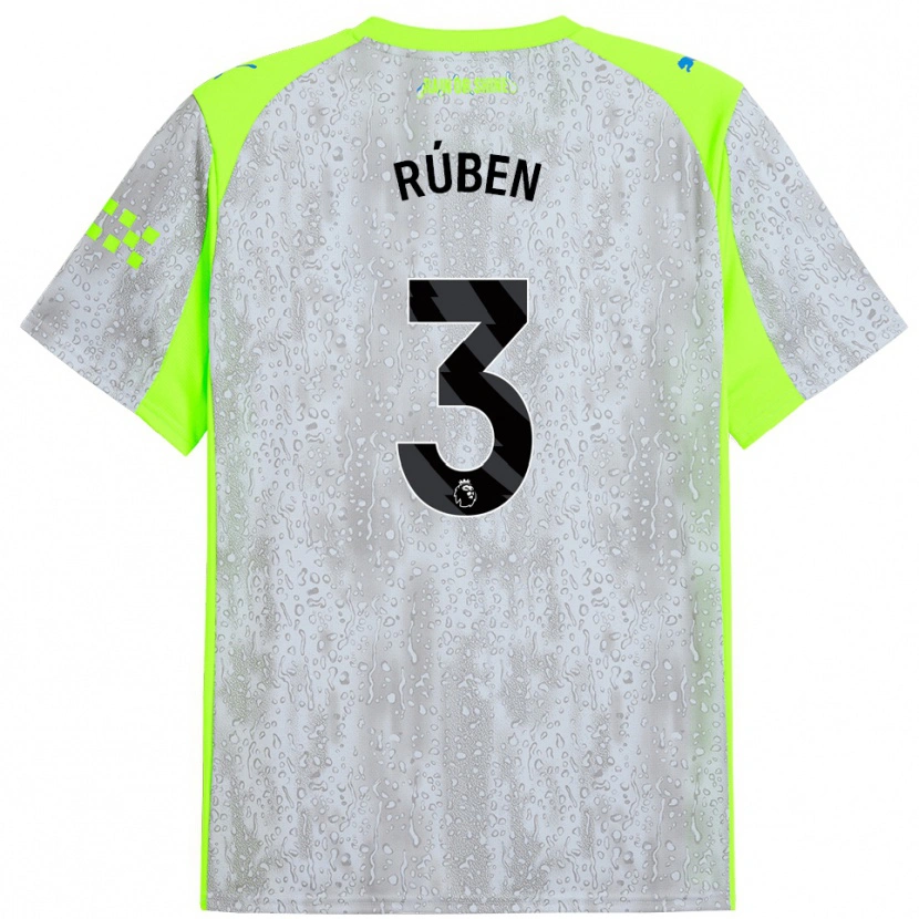 Danxen Damen Rúben Dias #3 Grau Gelb Ausweichtrikot Trikot 2025/26 T-Shirt Österreich