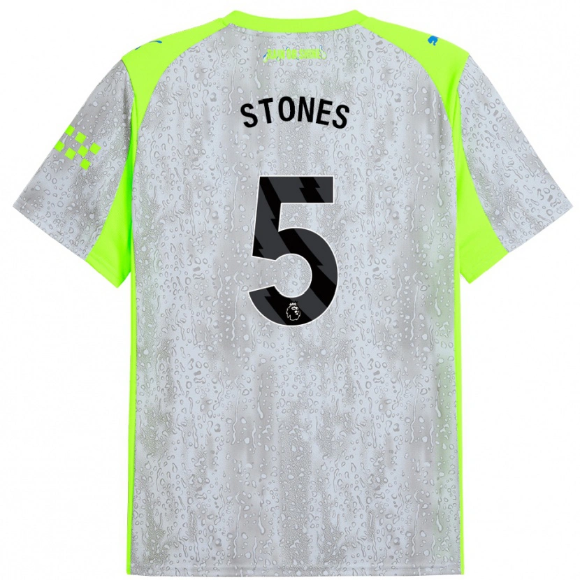 Danxen Damen John Stones #5 Grau Gelb Ausweichtrikot Trikot 2025/26 T-Shirt Österreich