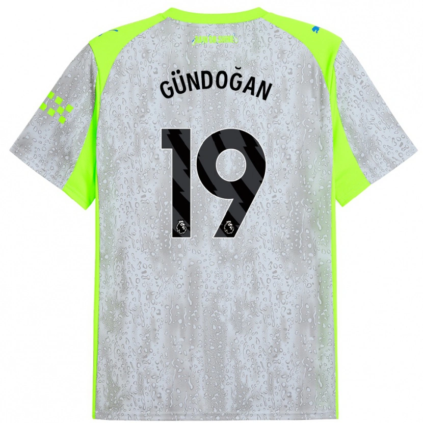Danxen Damen İlkay Gündoğan #19 Grau Gelb Ausweichtrikot Trikot 2025/26 T-Shirt Österreich
