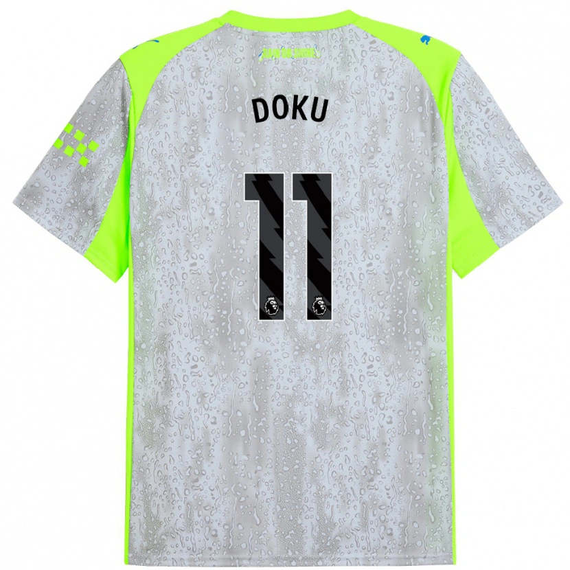 Danxen Damen Jérémy Doku #11 Grau Gelb Ausweichtrikot Trikot 2025/26 T-Shirt Österreich