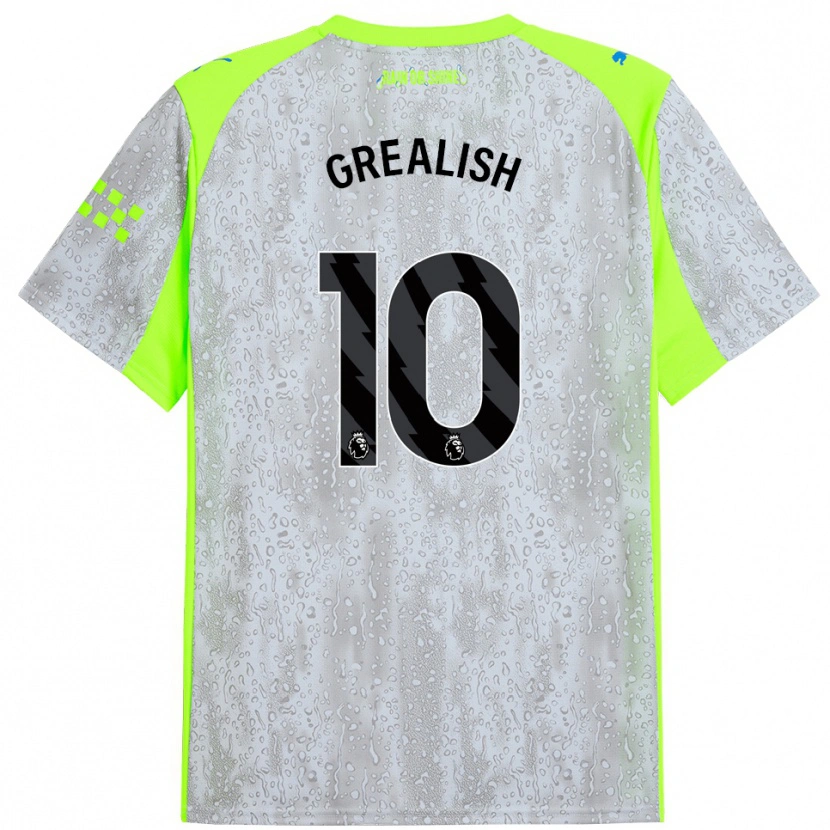 Danxen Damen Jack Grealish #10 Grau Gelb Ausweichtrikot Trikot 2025/26 T-Shirt Österreich