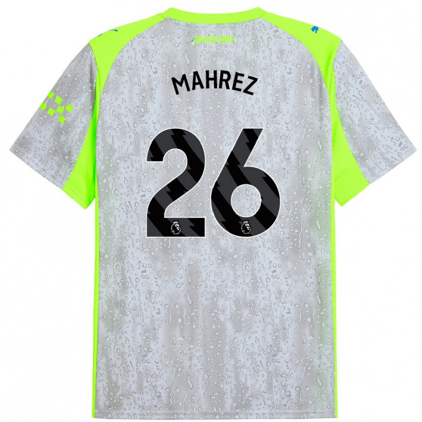 Danxen Damen Riyad Mahrez #26 Grau Gelb Ausweichtrikot Trikot 2025/26 T-Shirt Österreich