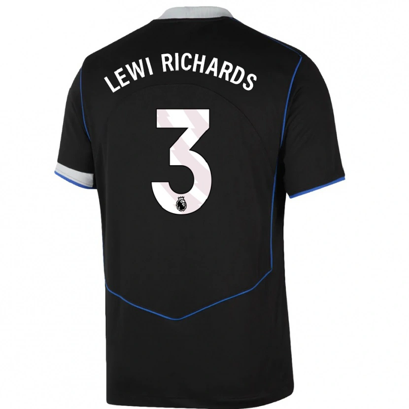 Danxen Damen Lewi Richards #3 Schwarz Blau Silber Ausweichtrikot Trikot 2025/26 T-Shirt Österreich