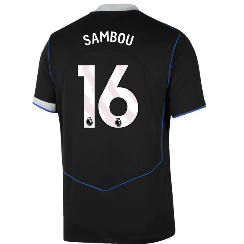 Danxen Damen Gabriel Sambou #16 Schwarz Blau Silber Ausweichtrikot Trikot 2025/26 T-Shirt Österreich