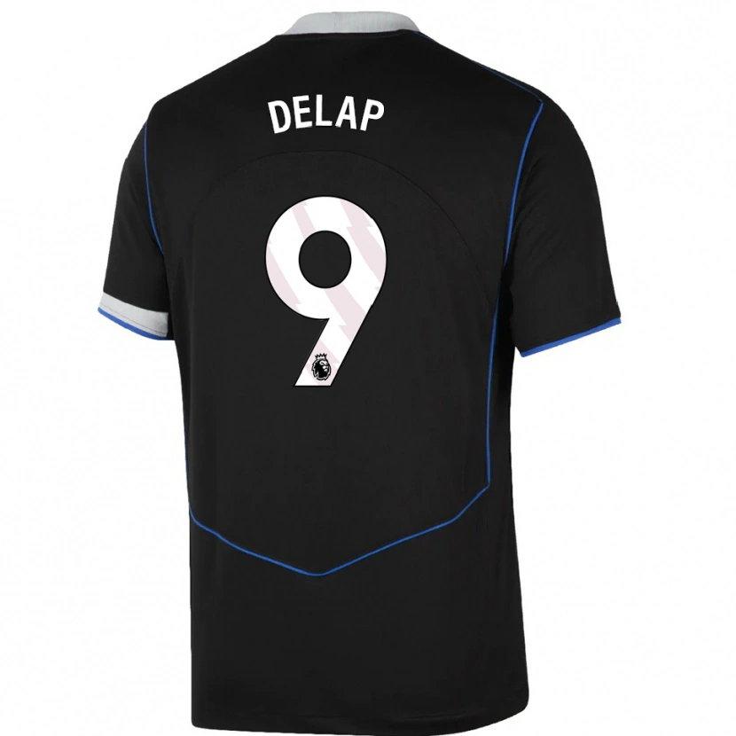 Danxen Damen Liam Delap #9 Schwarz Blau Silber Ausweichtrikot Trikot 2025/26 T-Shirt Österreich