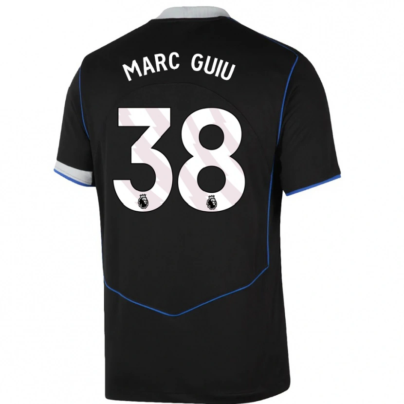 Danxen Damen Marc Guiu #38 Schwarz Blau Silber Ausweichtrikot Trikot 2025/26 T-Shirt Österreich