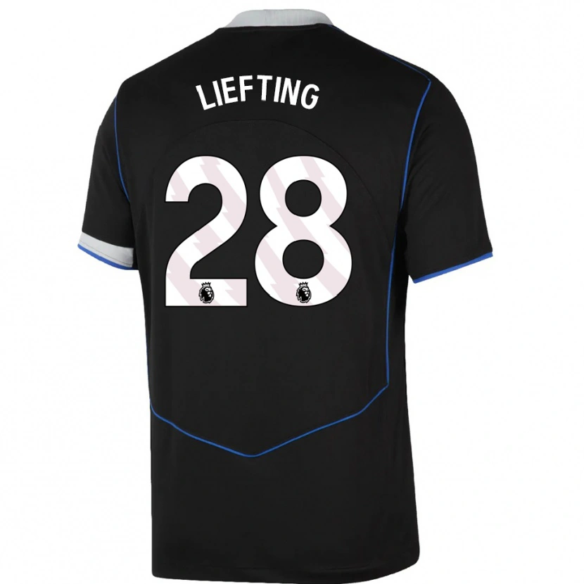 Danxen Damen Femke Liefting #28 Schwarz Blau Silber Ausweichtrikot Trikot 2025/26 T-Shirt Österreich