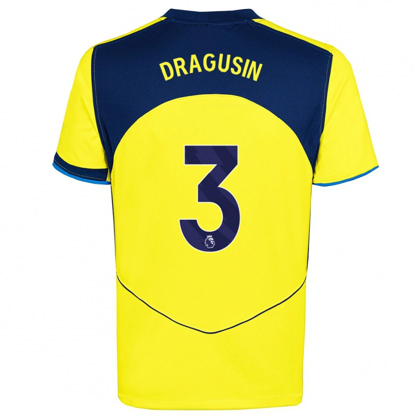 Danxen Damen Radu Drăgușin #3 Gelb Marineblau Ausweichtrikot Trikot 2025/26 T-Shirt Österreich