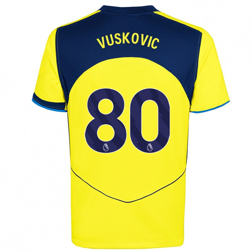 Danxen Damen Luka Vuskovic #80 Gelb Marineblau Ausweichtrikot Trikot 2025/26 T-Shirt Österreich