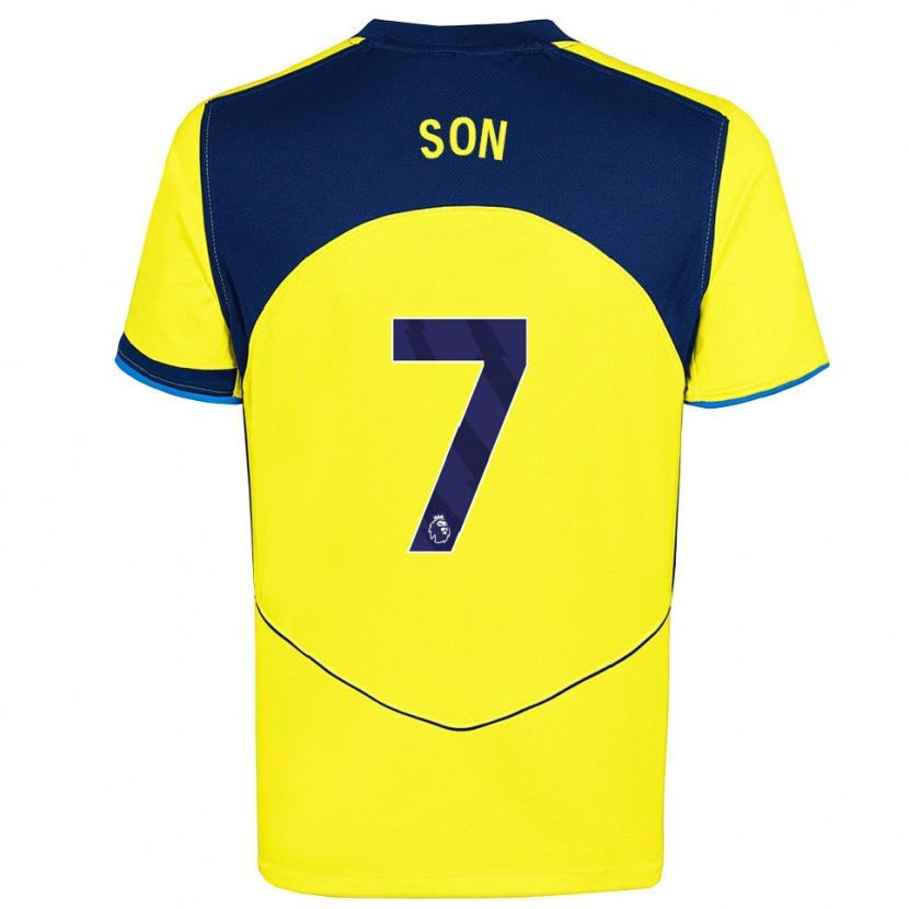 Danxen Damen Heung-Min Son #7 Gelb Marineblau Ausweichtrikot Trikot 2025/26 T-Shirt Österreich