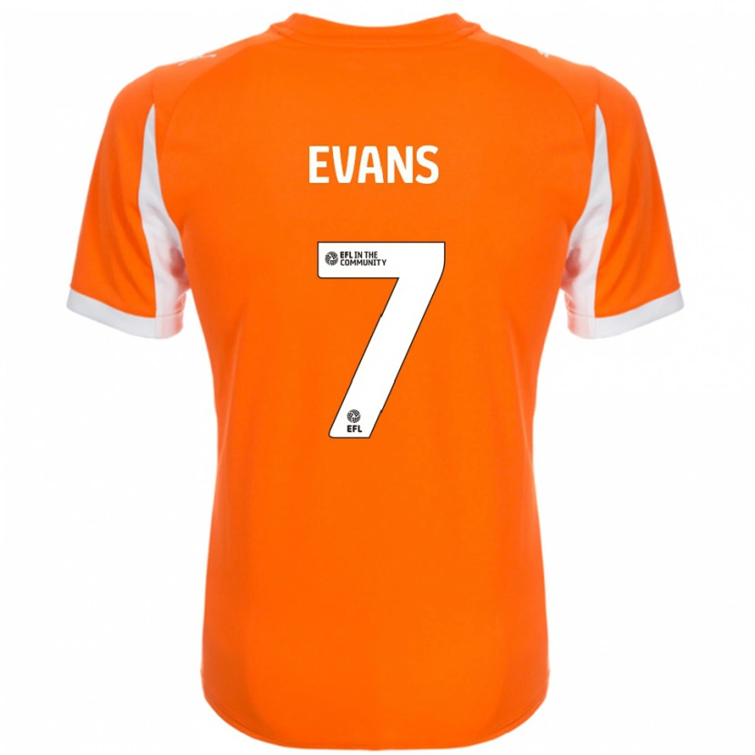 Danxen Kinder Lee Evans #7 Orange Weiß Heimtrikot Trikot 2025/26 T-Shirt Österreich