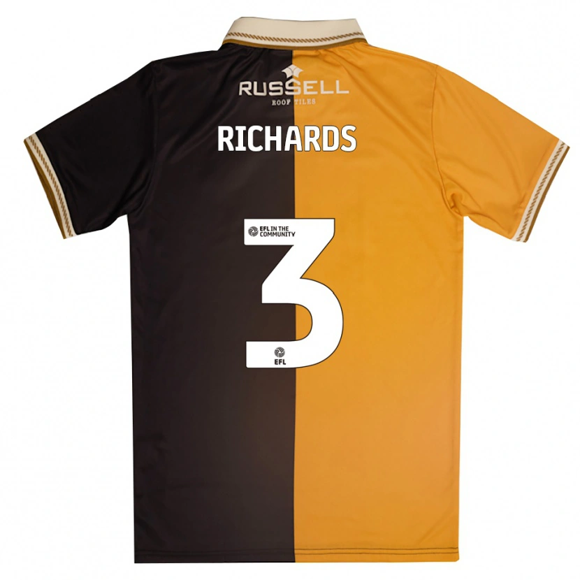Danxen Kinder Sophie Richards #3 Gelb Schwarz Heimtrikot Trikot 2025/26 T-Shirt Österreich