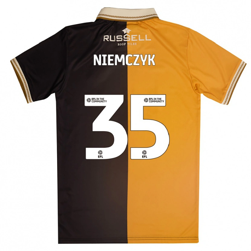 Danxen Kinder Jakub Niemczyk #35 Gelb Schwarz Heimtrikot Trikot 2025/26 T-Shirt Österreich