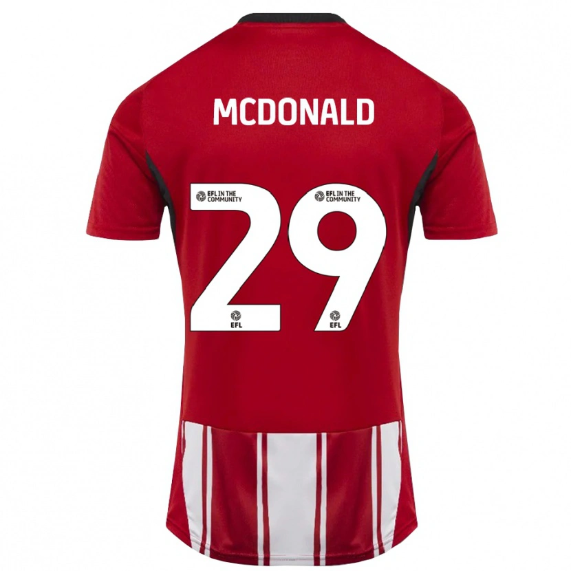 Danxen Kinder Kevin Mcdonald #29 Rot Weiß Schwarz Heimtrikot Trikot 2025/26 T-Shirt Österreich
