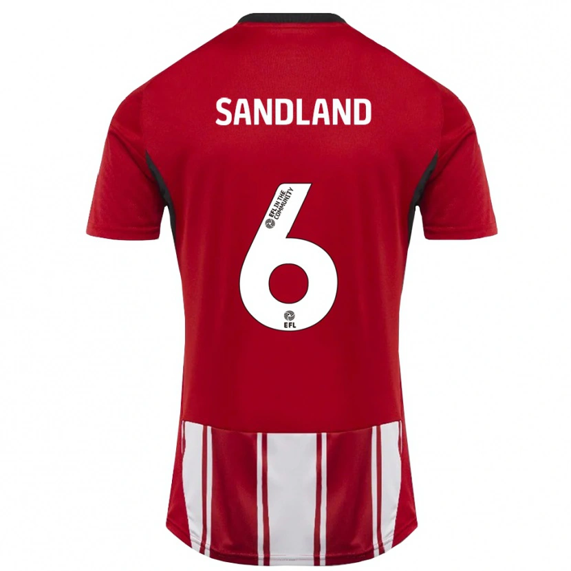 Danxen Kinder Jessica Sandland #6 Rot Weiß Schwarz Heimtrikot Trikot 2025/26 T-Shirt Österreich