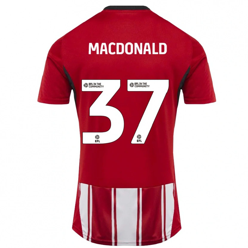 Danxen Kinder Shaun Macdonald #37 Rot Weiß Schwarz Heimtrikot Trikot 2025/26 T-Shirt Österreich