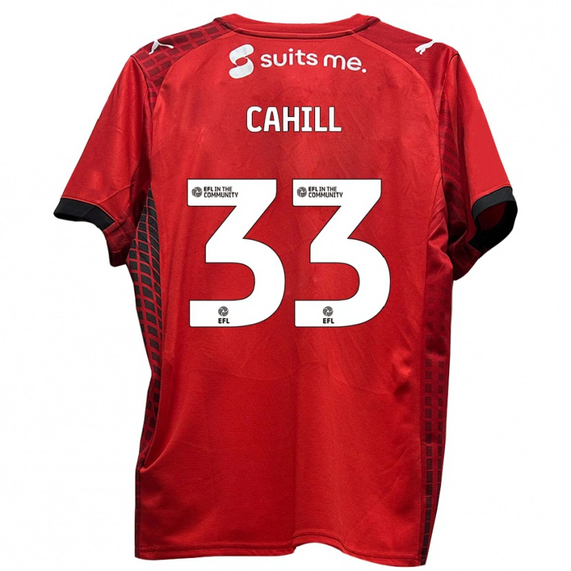 Danxen Kinder Killian Cahill #33 Rot Schwarz Heimtrikot Trikot 2025/26 T-Shirt Österreich