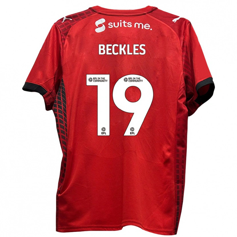 Danxen Kinder Omar Beckles #19 Rot Schwarz Heimtrikot Trikot 2025/26 T-Shirt Österreich