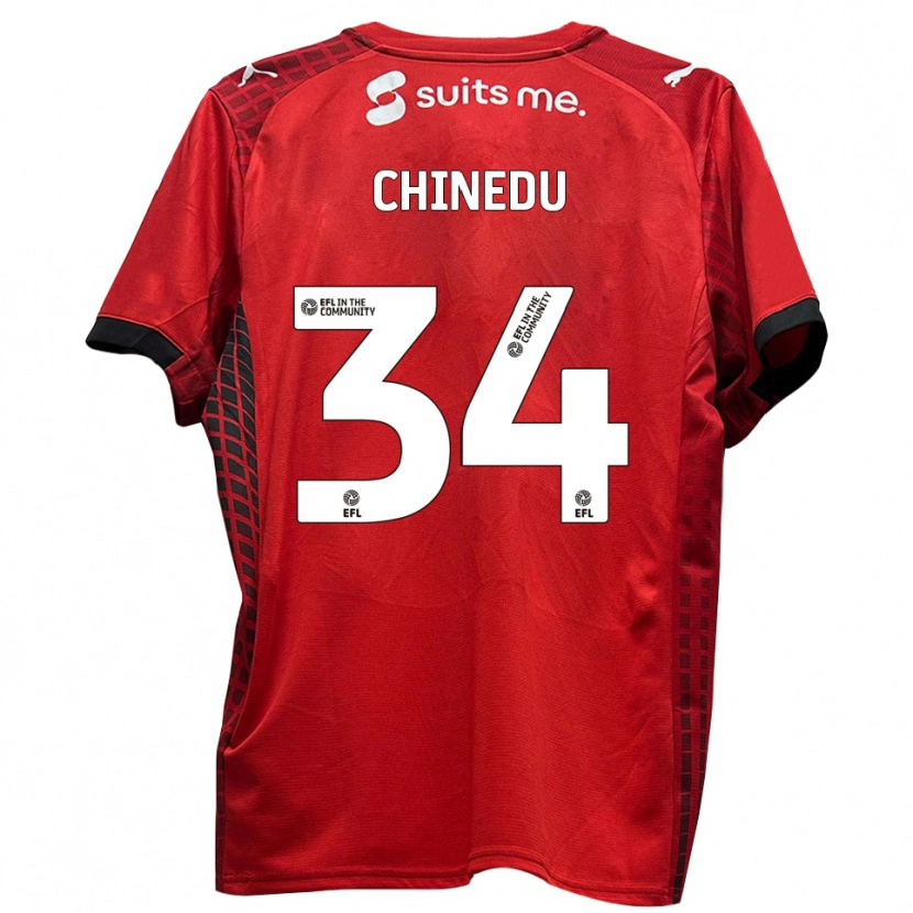 Danxen Kinder Phillip Chinedu #34 Rot Schwarz Heimtrikot Trikot 2025/26 T-Shirt Österreich
