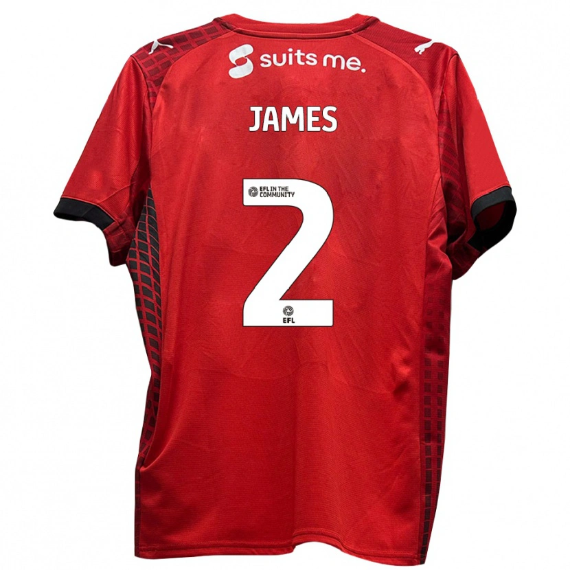 Danxen Kinder Tom James #2 Rot Schwarz Heimtrikot Trikot 2025/26 T-Shirt Österreich