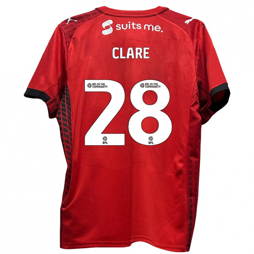 Danxen Kinder Sean Clare #28 Rot Schwarz Heimtrikot Trikot 2025/26 T-Shirt Österreich