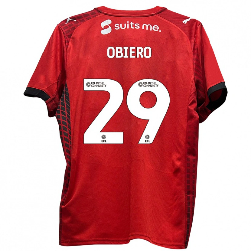 Danxen Kinder Zech Obiero #29 Rot Schwarz Heimtrikot Trikot 2025/26 T-Shirt Österreich